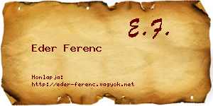 Eder Ferenc névjegykártya